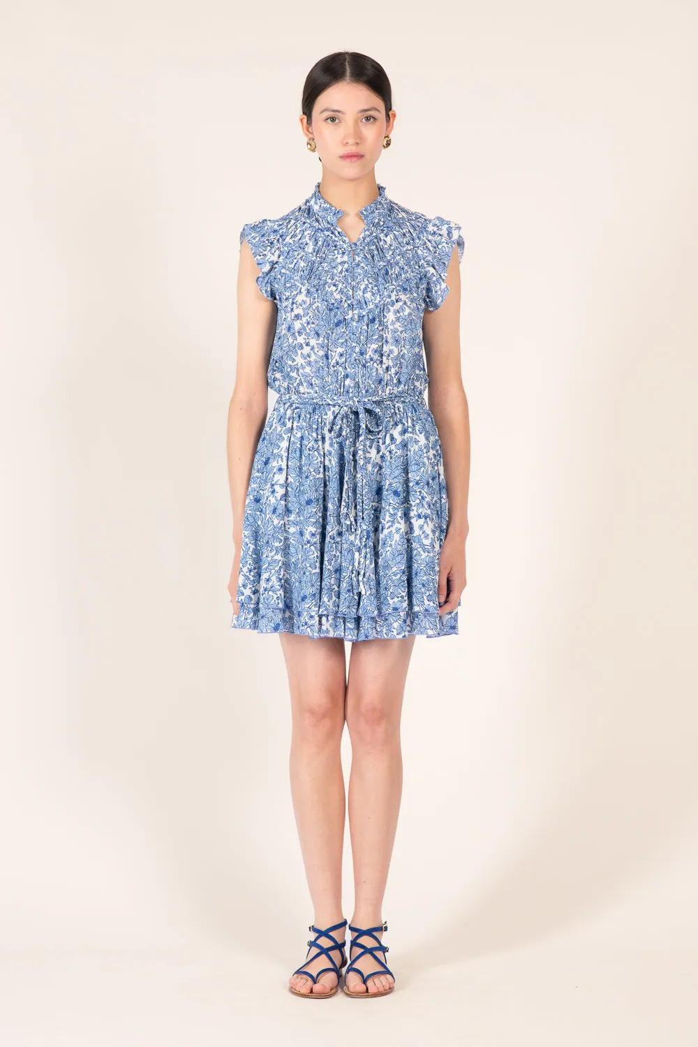 Mini Dress Callie - Blue Aquaflora sold by Poupette St Barth product image thumbnail 3
