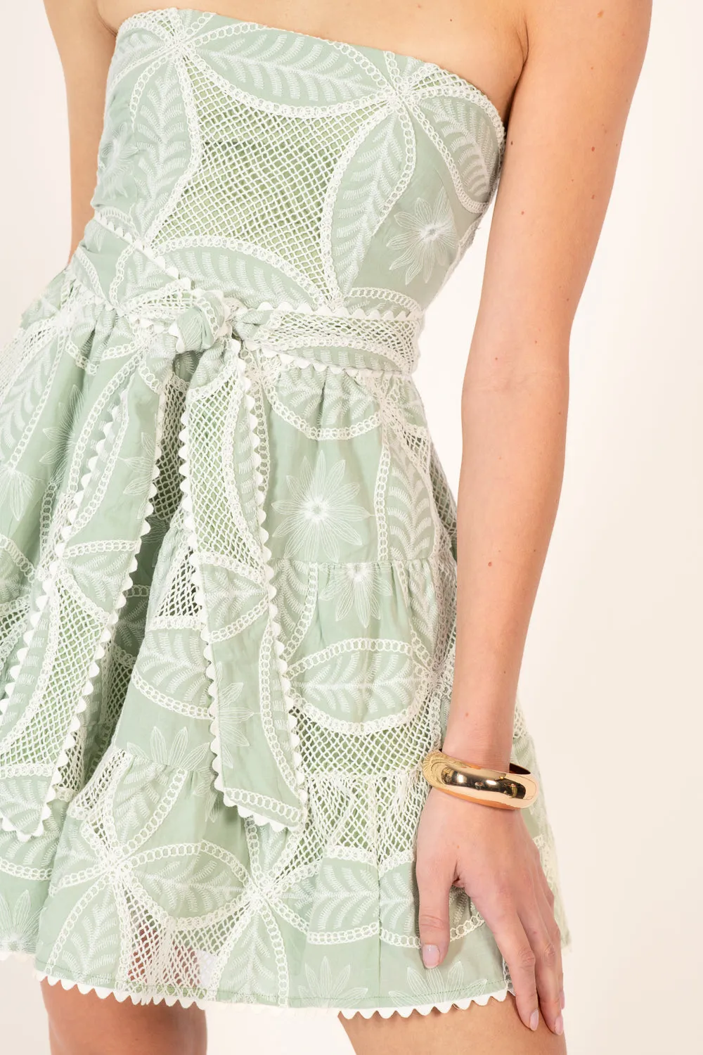 Bandeau Dress Christine - Sage sold by Poupette St Barth product image thumbnail 5