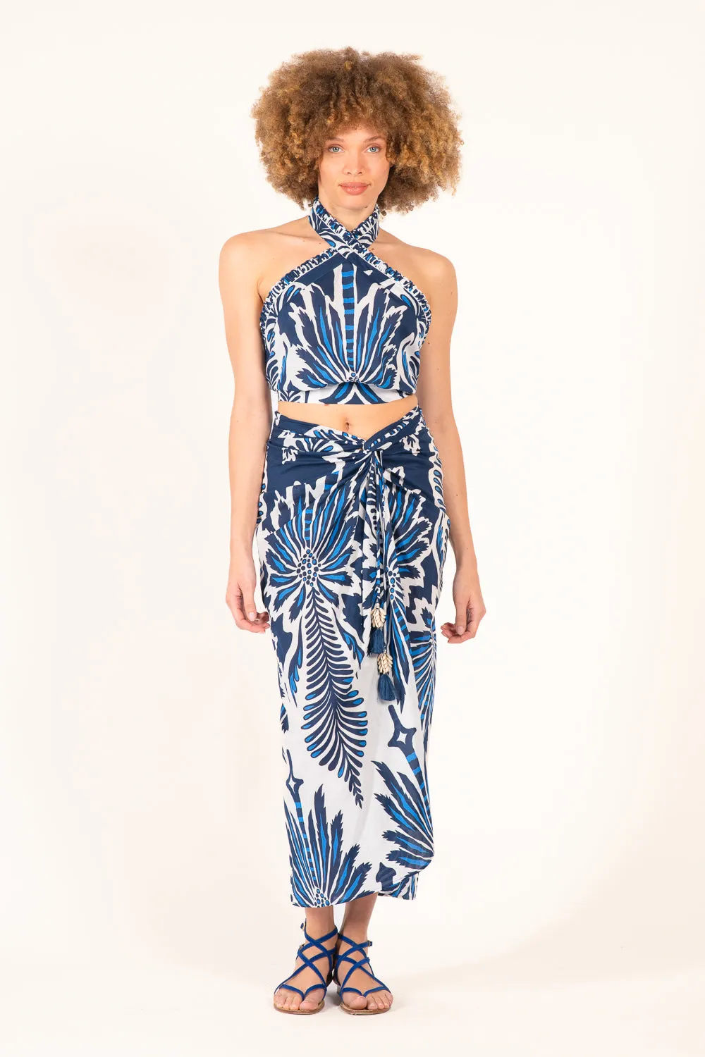 Long Skirt Uma - Navy Cartagena sold by Poupette St Barth product image thumbnail 2