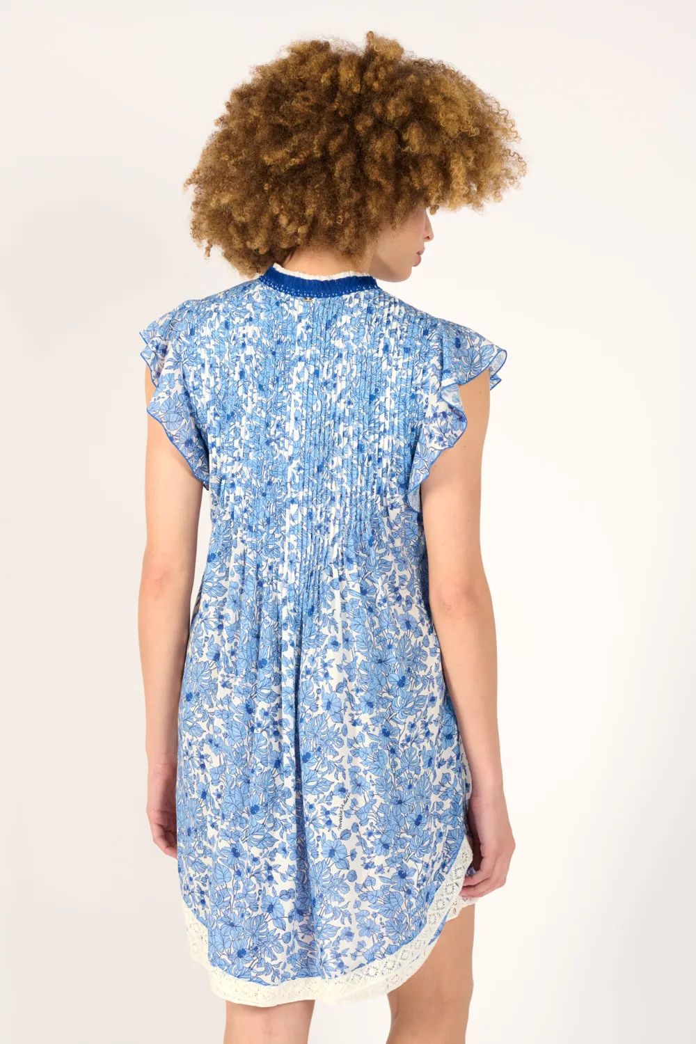 Mini Dress Sasha - Blue Aquaflora sold by Poupette St Barth product image thumbnail 5