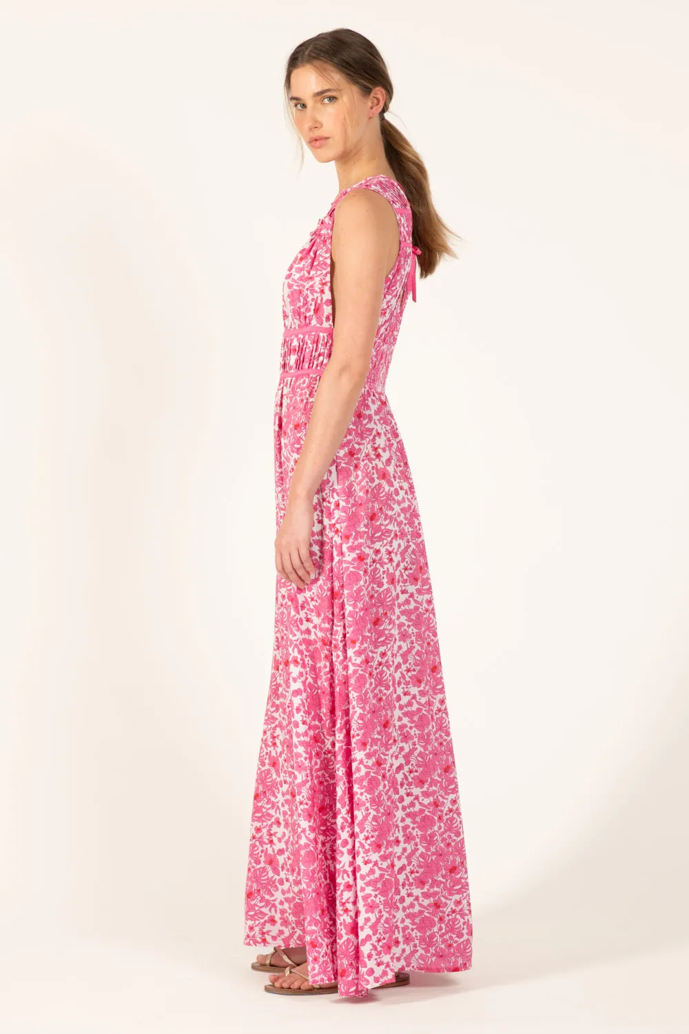 Long Dress Chiara - Pink Aquaflora sold by Poupette St Barth product image thumbnail 3