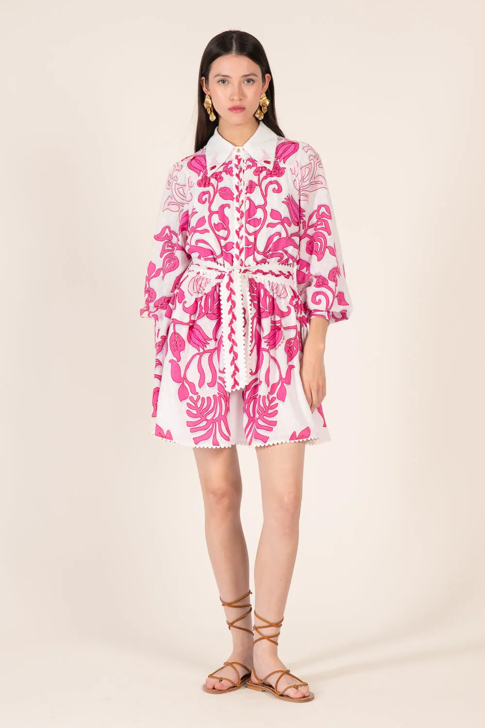 Mini Dress Conti - White Pink Ritual sold by Poupette St Barth product image thumbnail 3