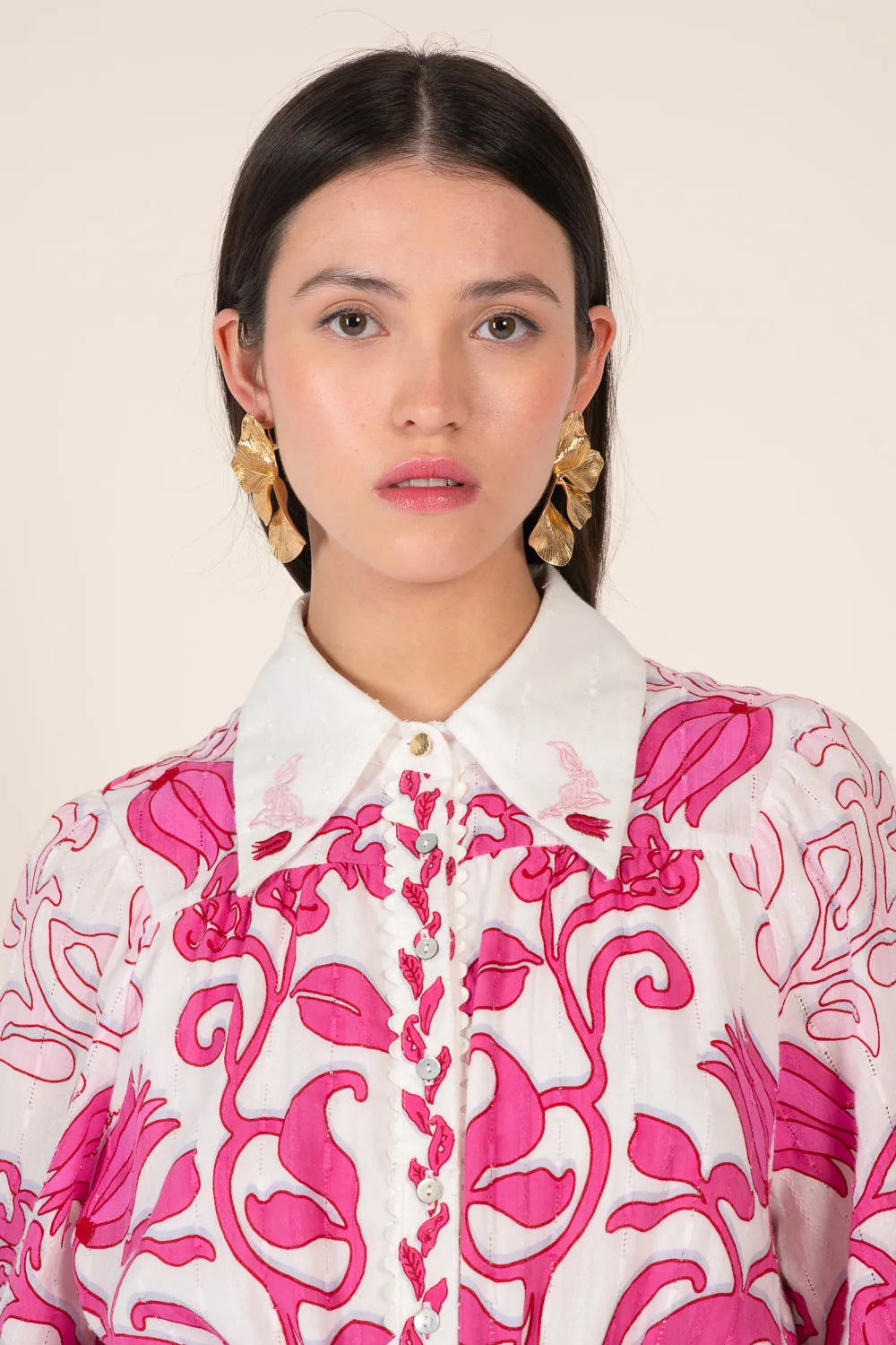 Mini Dress Conti - White Pink Ritual sold by Poupette St Barth product image thumbnail 4