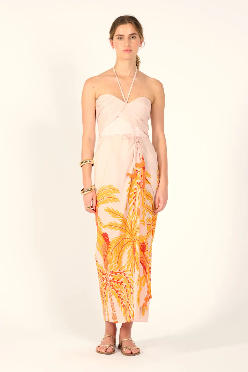 Long Dress Collina - Yellow Palmrott sold by Poupette St Barth product image thumbnail 3