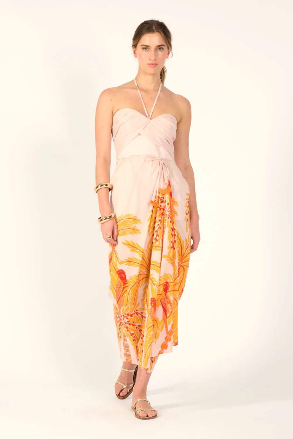 Long Dress Collina - Yellow Palmrott sold by Poupette St Barth