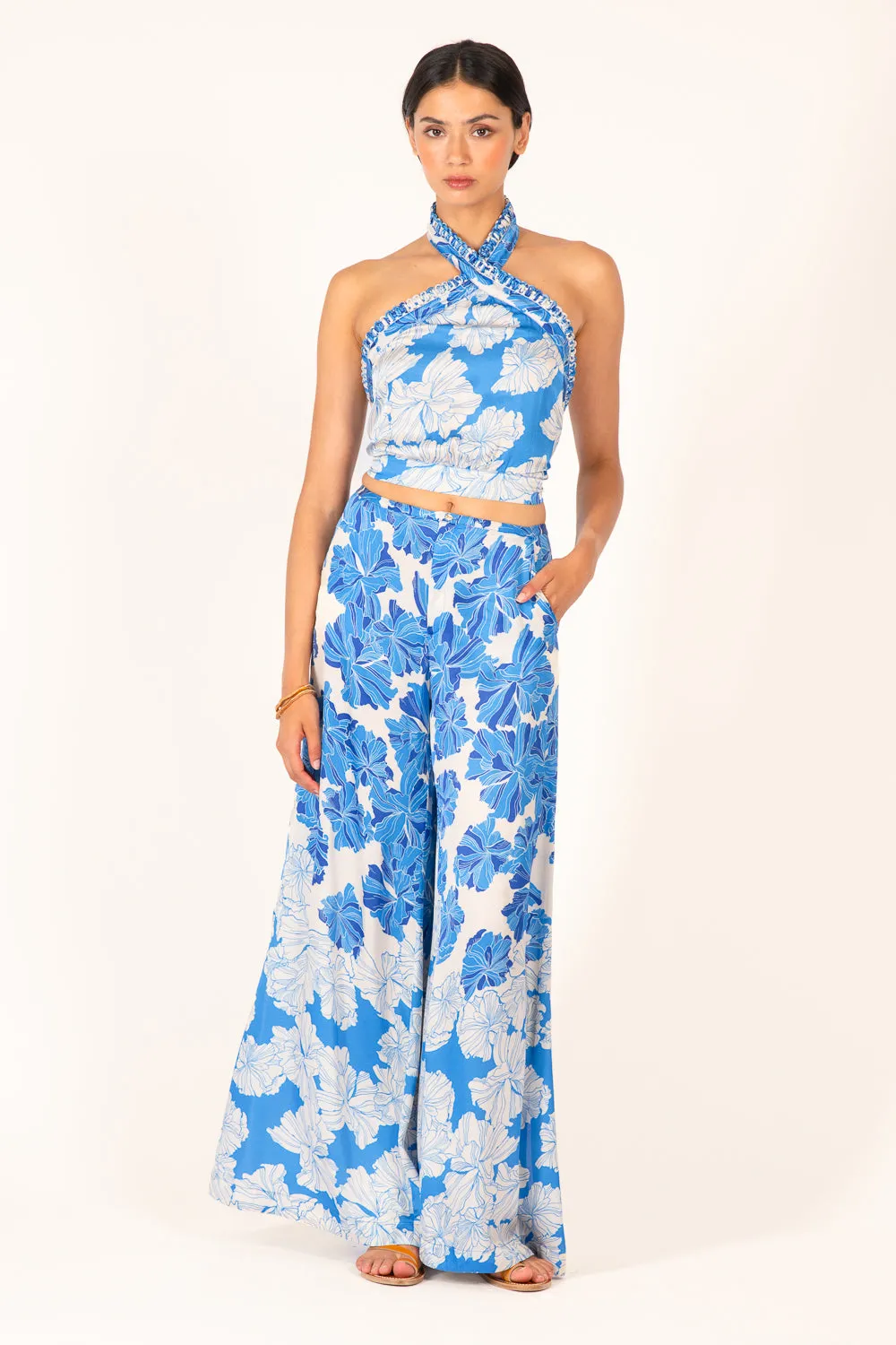 Pant Clea - Blue Flower Bunch sold by Poupette St Barth product image thumbnail 2