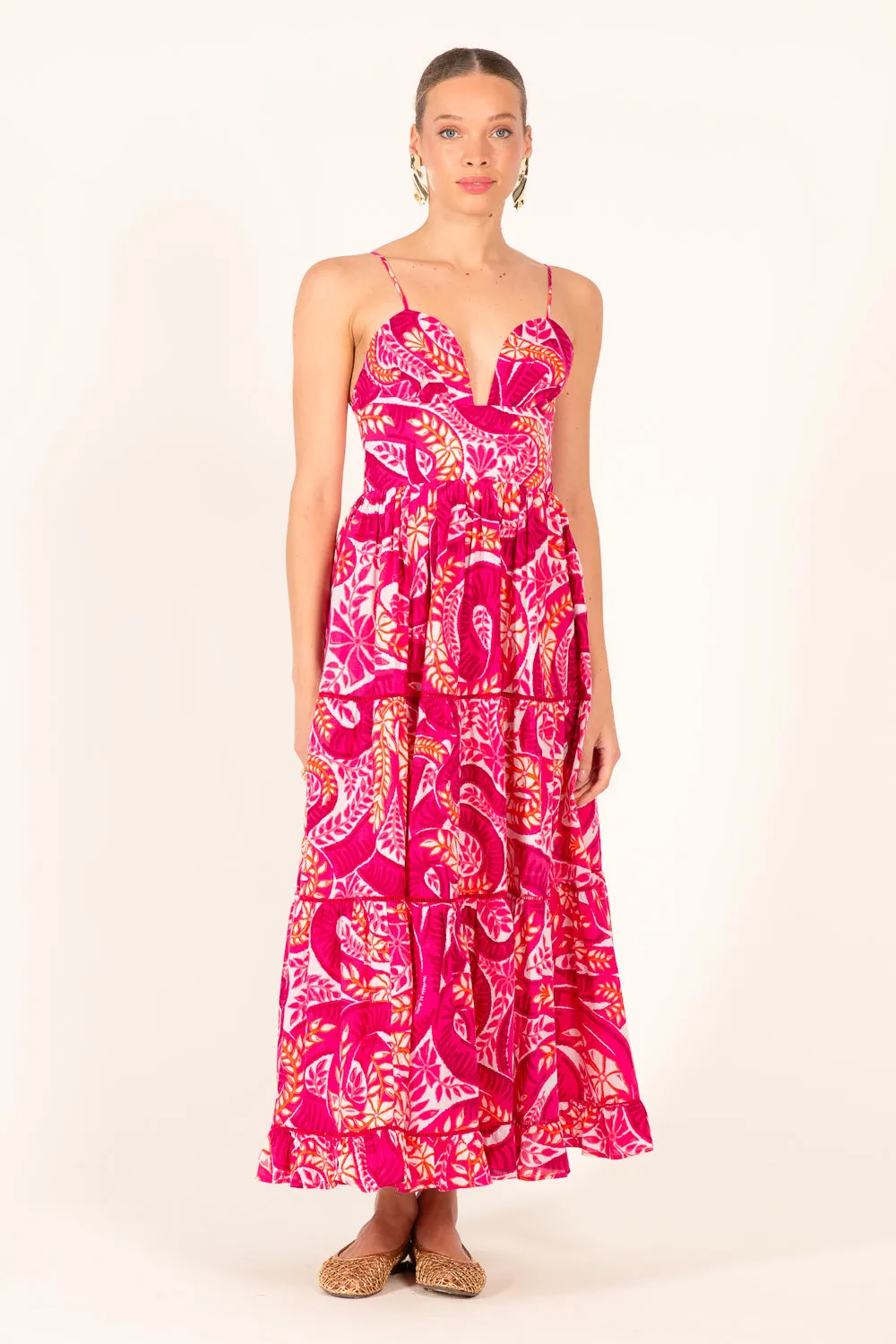 Long Dress Milena - Pink Holy Snake sold by Poupette St Barth product image thumbnail 5