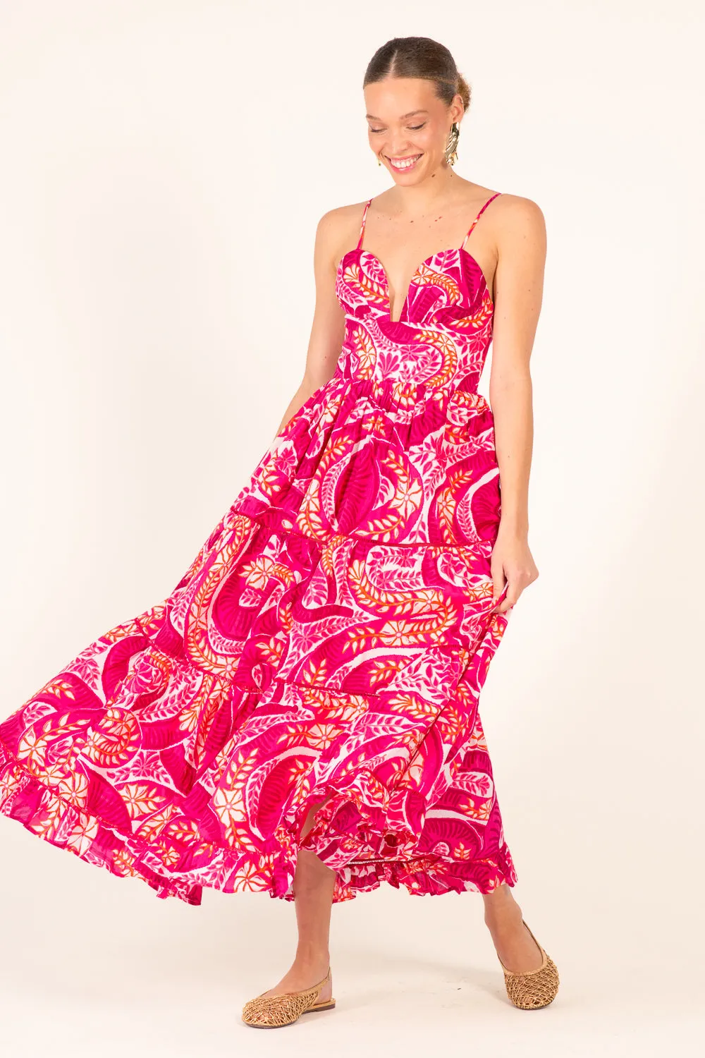 Long Dress Milena - Pink Holy Snake sold by Poupette St Barth product image thumbnail 2