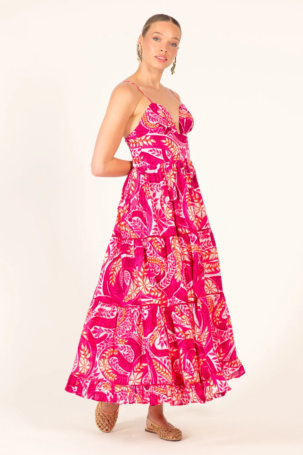 Long Dress Milena - Pink Holy Snake sold by Poupette St Barth product image thumbnail 4