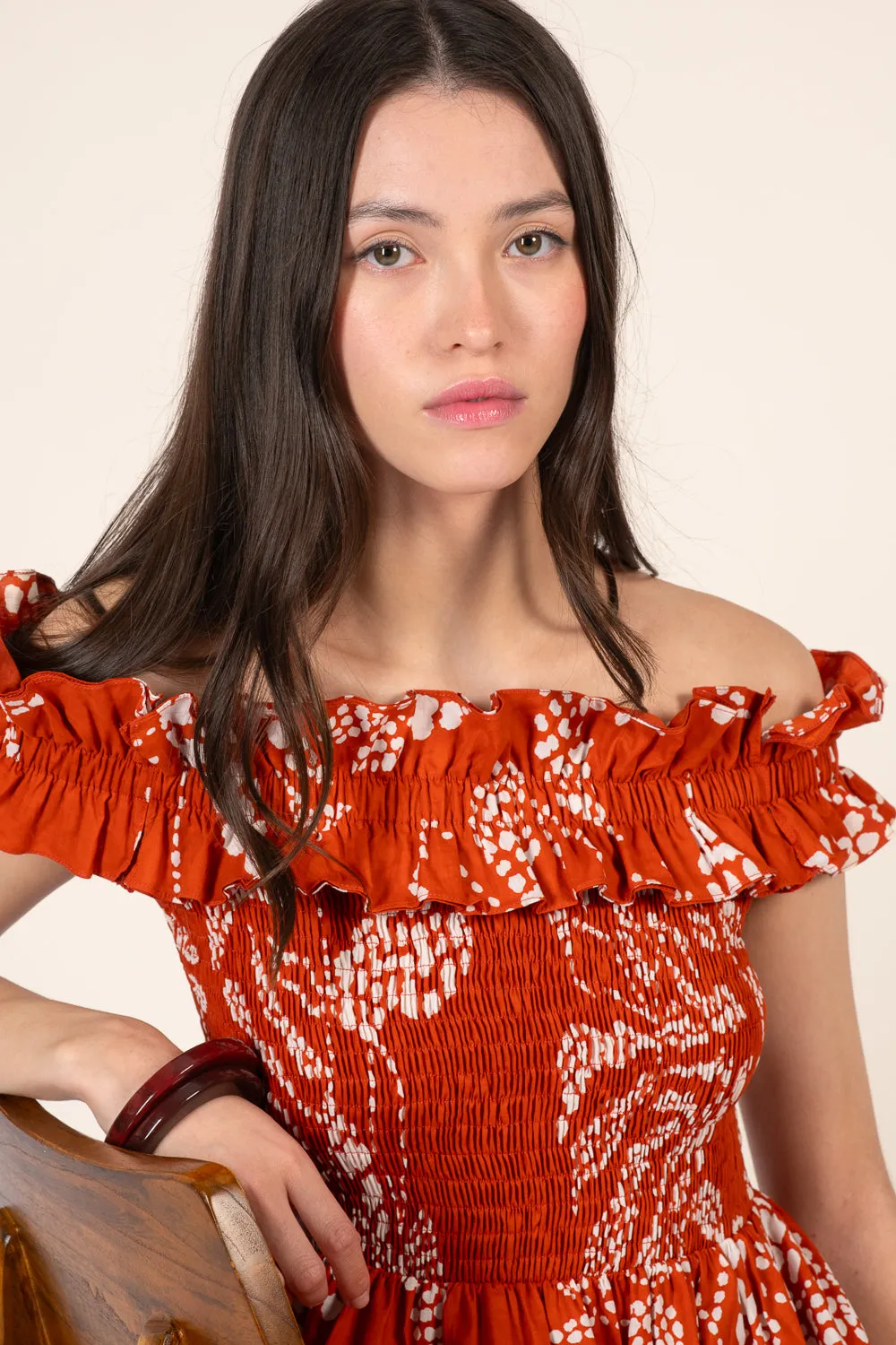 Long Dress Suzanne - Paprika Austral sold by Poupette St Barth product image thumbnail 2