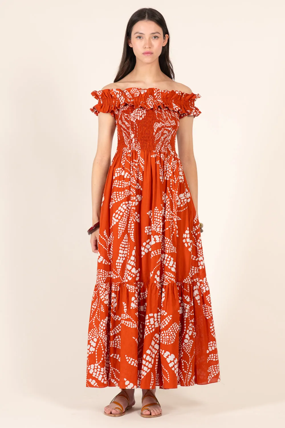 Long Dress Suzanne - Paprika Austral sold by Poupette St Barth product image thumbnail 3