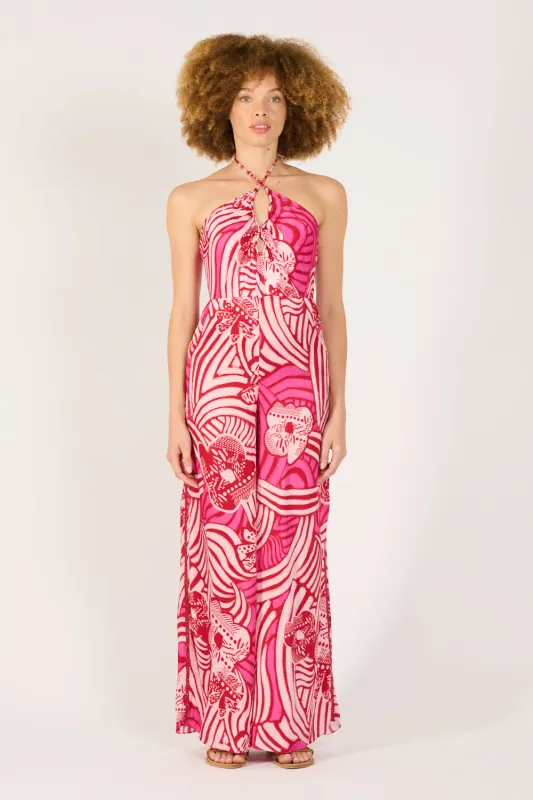 Long Jumpsuit Cilia - Pink Japonism made by Poupette St Barth