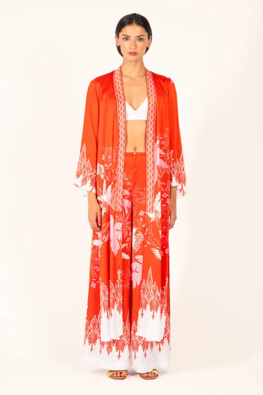 Kimono Lea - Coral Canopy made by Poupette St Barth