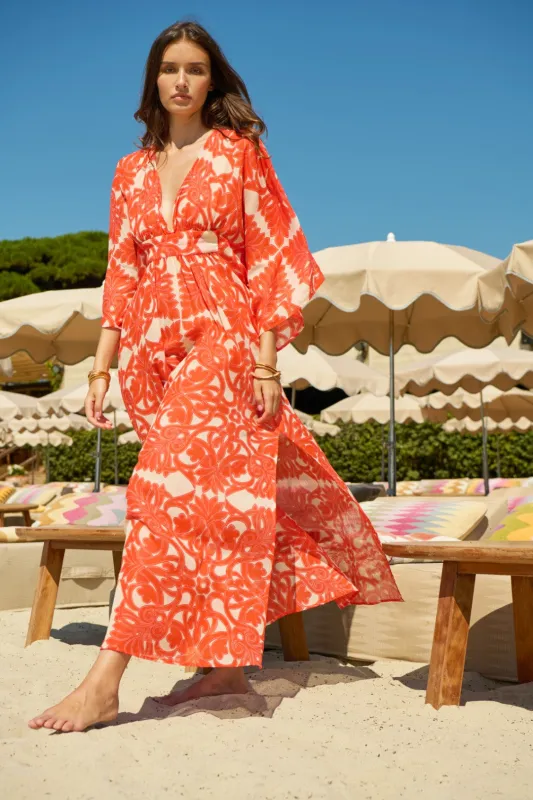 Kaftan Sol - Orange Mantra sold by Poupette St Barth