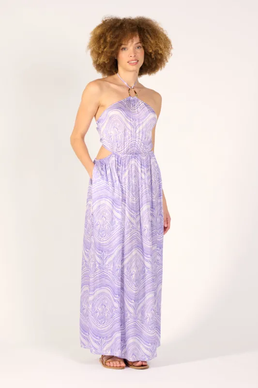 Long Dress Isore - Lilac Moryana made by Poupette St Barth