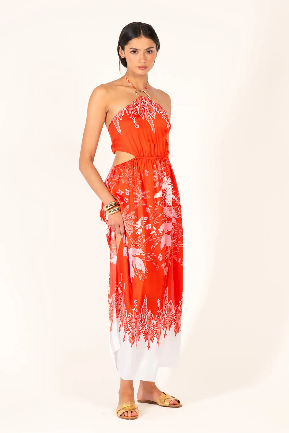 Long Dress Isore - Coral Canopy sold by Poupette St Barth product image thumbnail 3