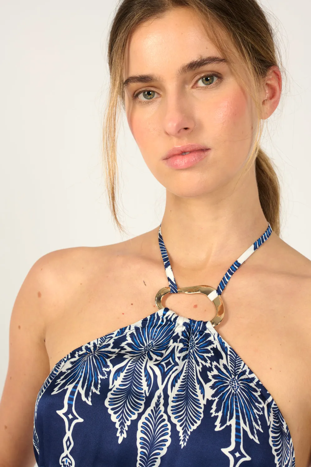 Long Dress Isore - Navy Canopy sold by Poupette St Barth product image thumbnail 4