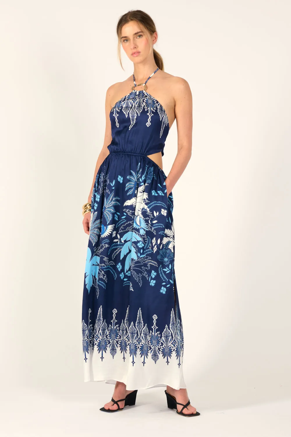 Long Dress Isore - Navy Canopy sold by Poupette St Barth product image thumbnail 2