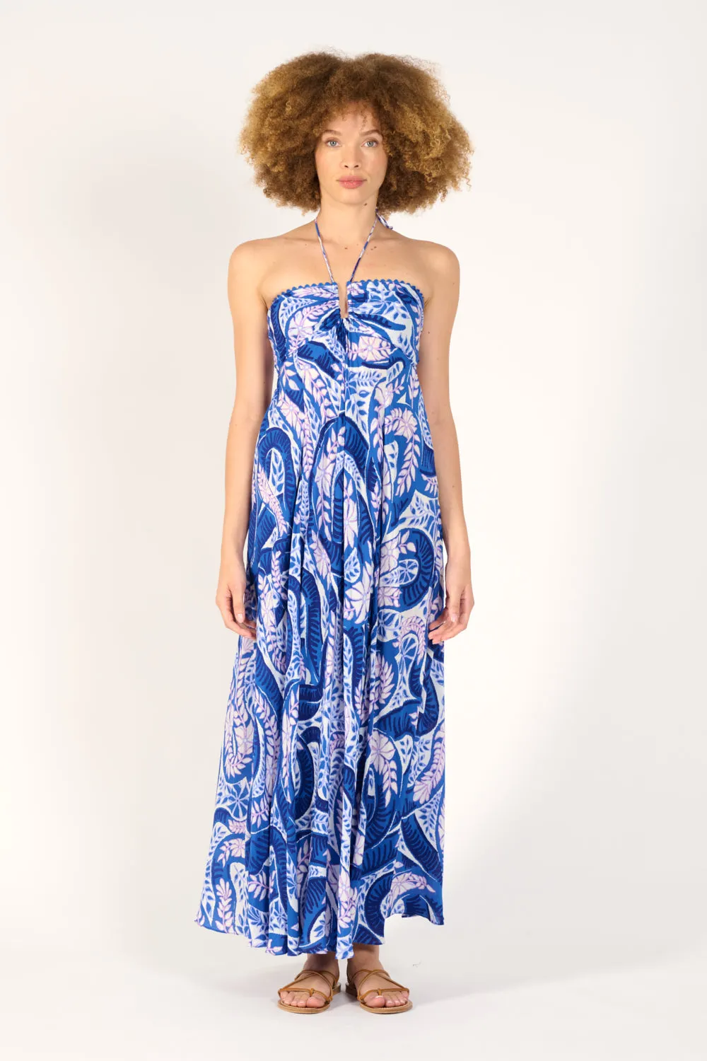 Long Dress Carla - Blue Holy Snake sold by Poupette St Barth
