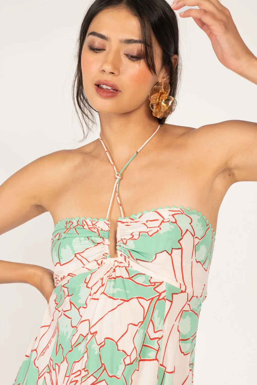 Long Dress Carla - Green Petal sold by Poupette St Barth product image thumbnail 2