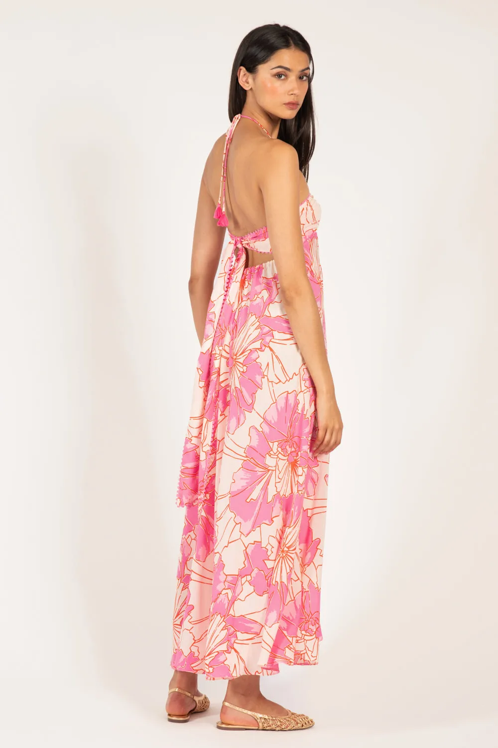 Long Dress Carla - Pink Petal sold by Poupette St Barth product image thumbnail 5