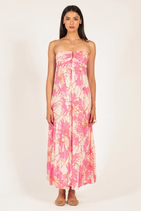 Long Dress Carla - Pink Petal made by Poupette St Barth