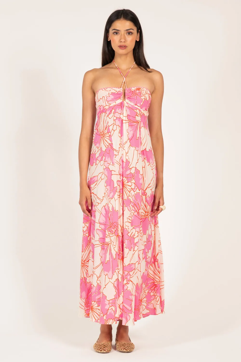 Long Dress Carla - Pink Petal sold by Poupette St Barth