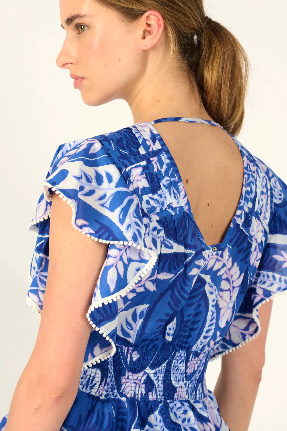 Mini Dress Noemi - Blue Holy Snake sold by Poupette St Barth product image thumbnail 5