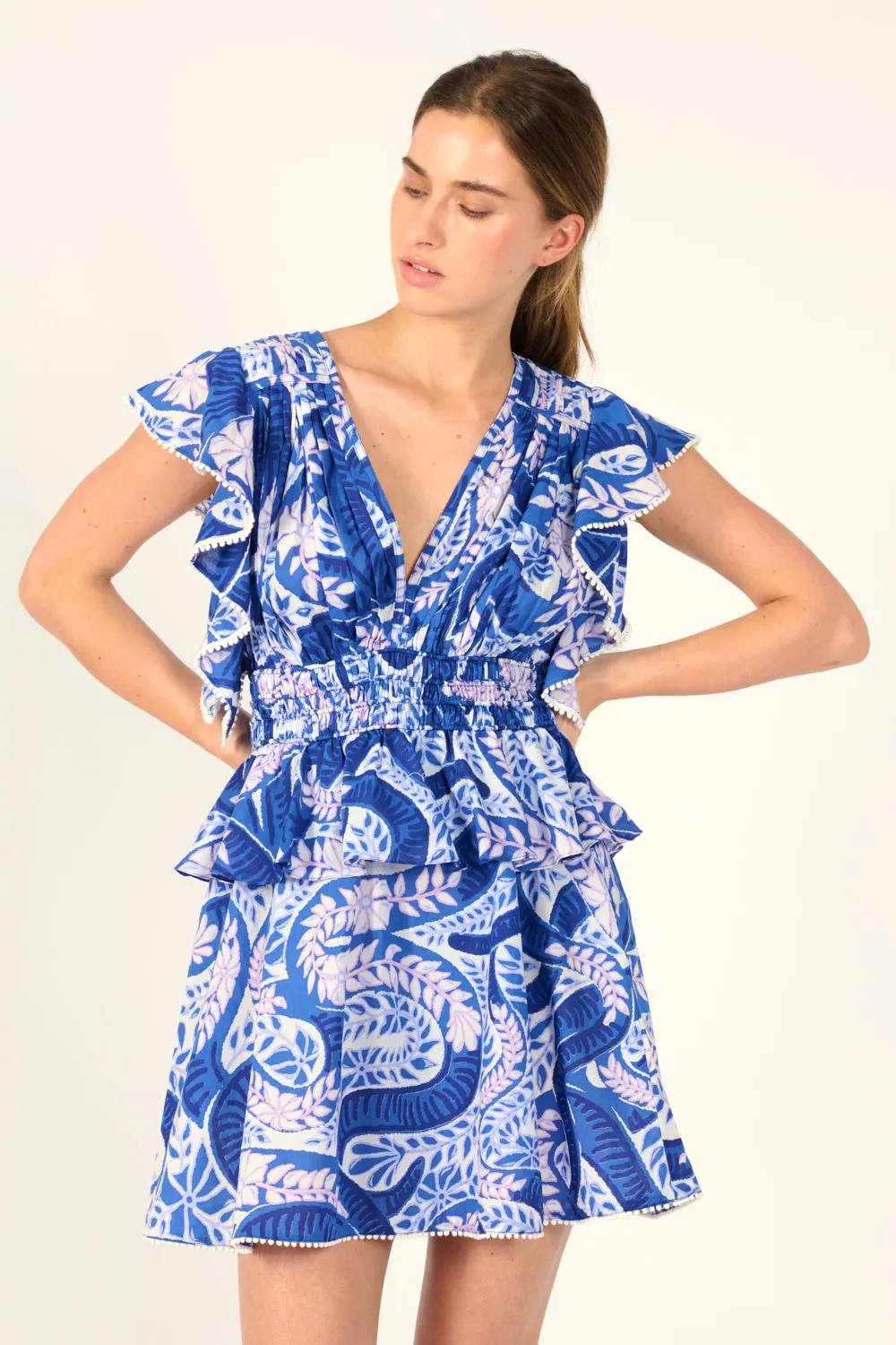 Mini Dress Noemi - Blue Holy Snake sold by Poupette St Barth product image thumbnail 2