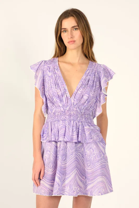 Mini Dress Noemi - Lilac Moryana sold by Poupette St Barth