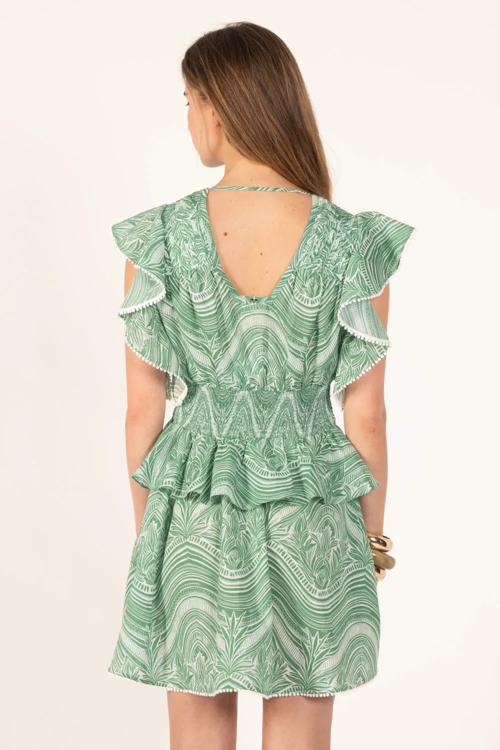 Mini Dress Noemi - Sage Moryana sold by Poupette St Barth product image thumbnail 5