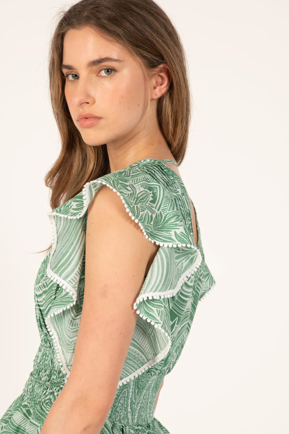 Mini Dress Noemi - Sage Moryana sold by Poupette St Barth product image thumbnail 4