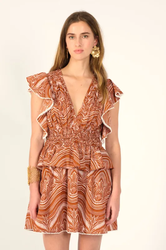 Mini Dress Noemi - Choco Moryana sold by Poupette St Barth