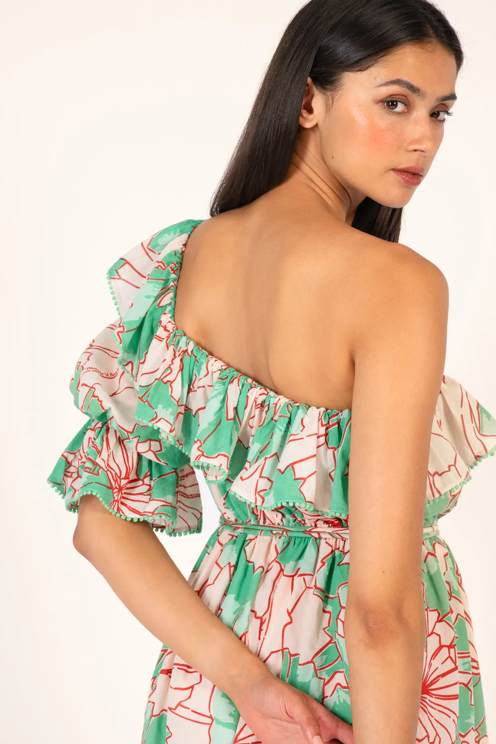 Mini Dress Jenny - Green Petal sold by Poupette St Barth product image thumbnail 5