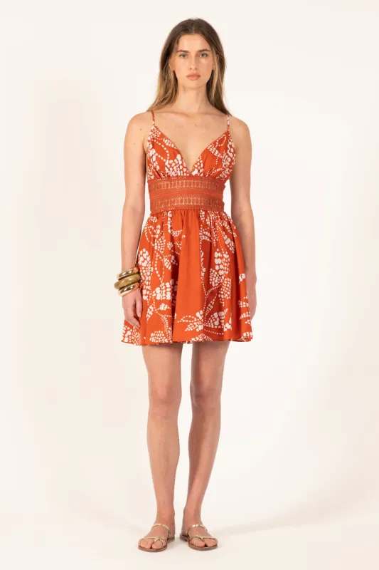 Mini Dress Emilie - Paprika Austral sold by Poupette St Barth