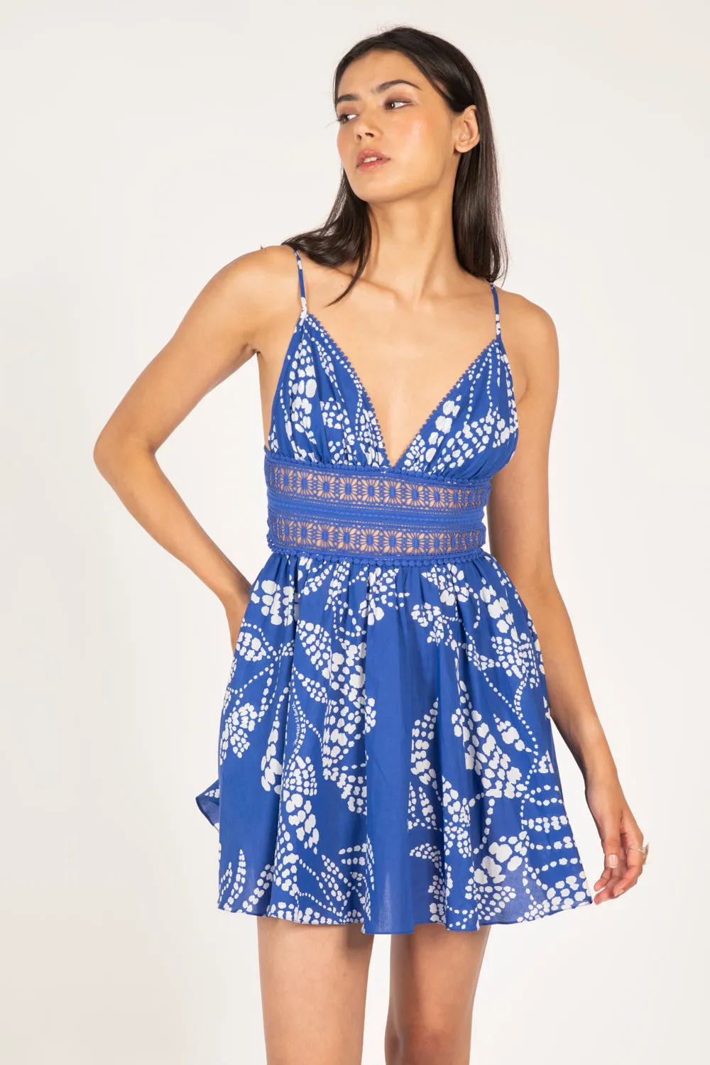 Mini Dress Emilie - Blue Austral sold by Poupette St Barth