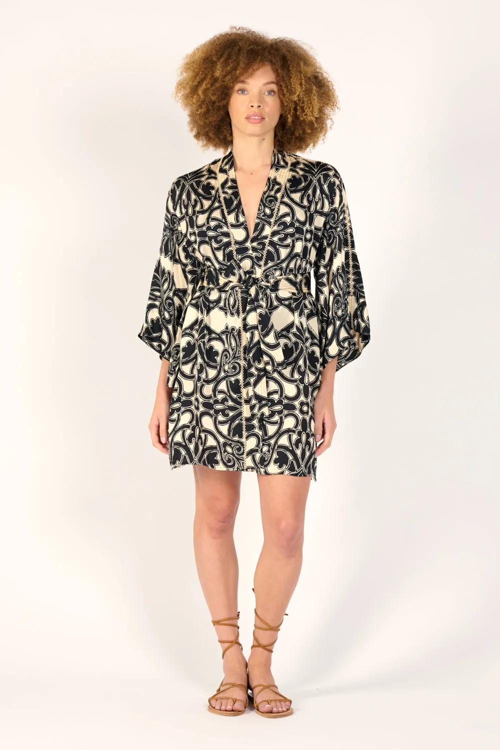 Kimono Luna - Black Mantra sold by Poupette St Barth product image thumbnail 3