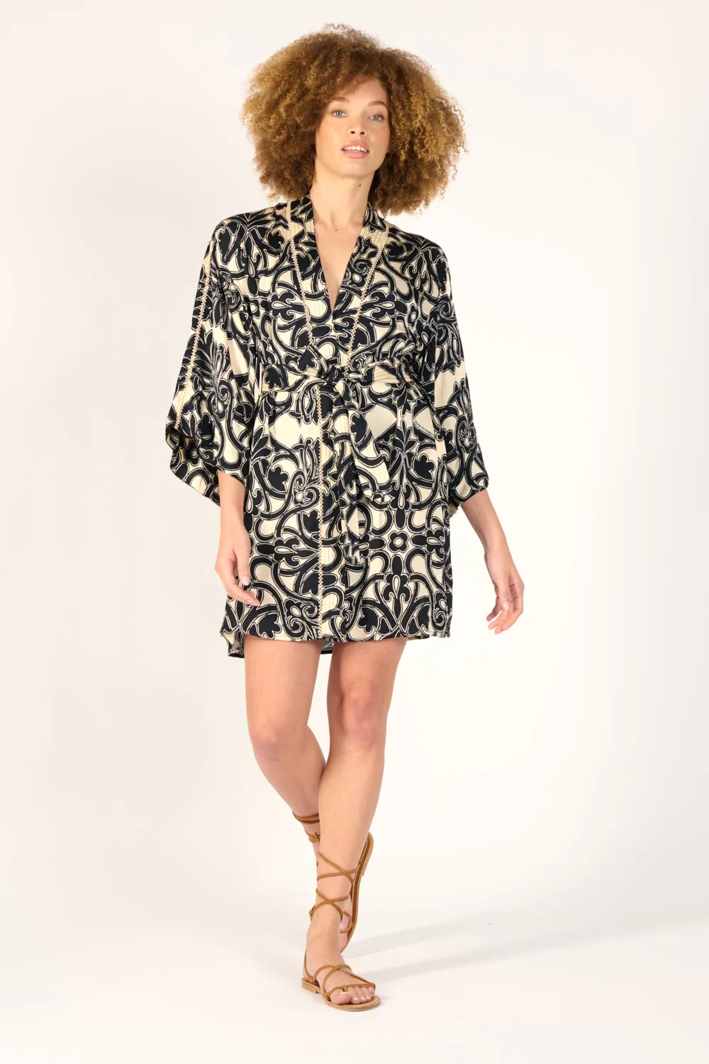 Kimono Luna - Black Mantra sold by Poupette St Barth