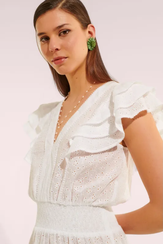 Mini Dress Camila - Optic White made by Poupette St Barth