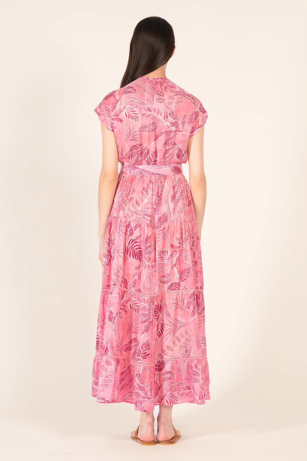 Long Dress Kora - Pink Calathea sold by Poupette St Barth product image thumbnail 4