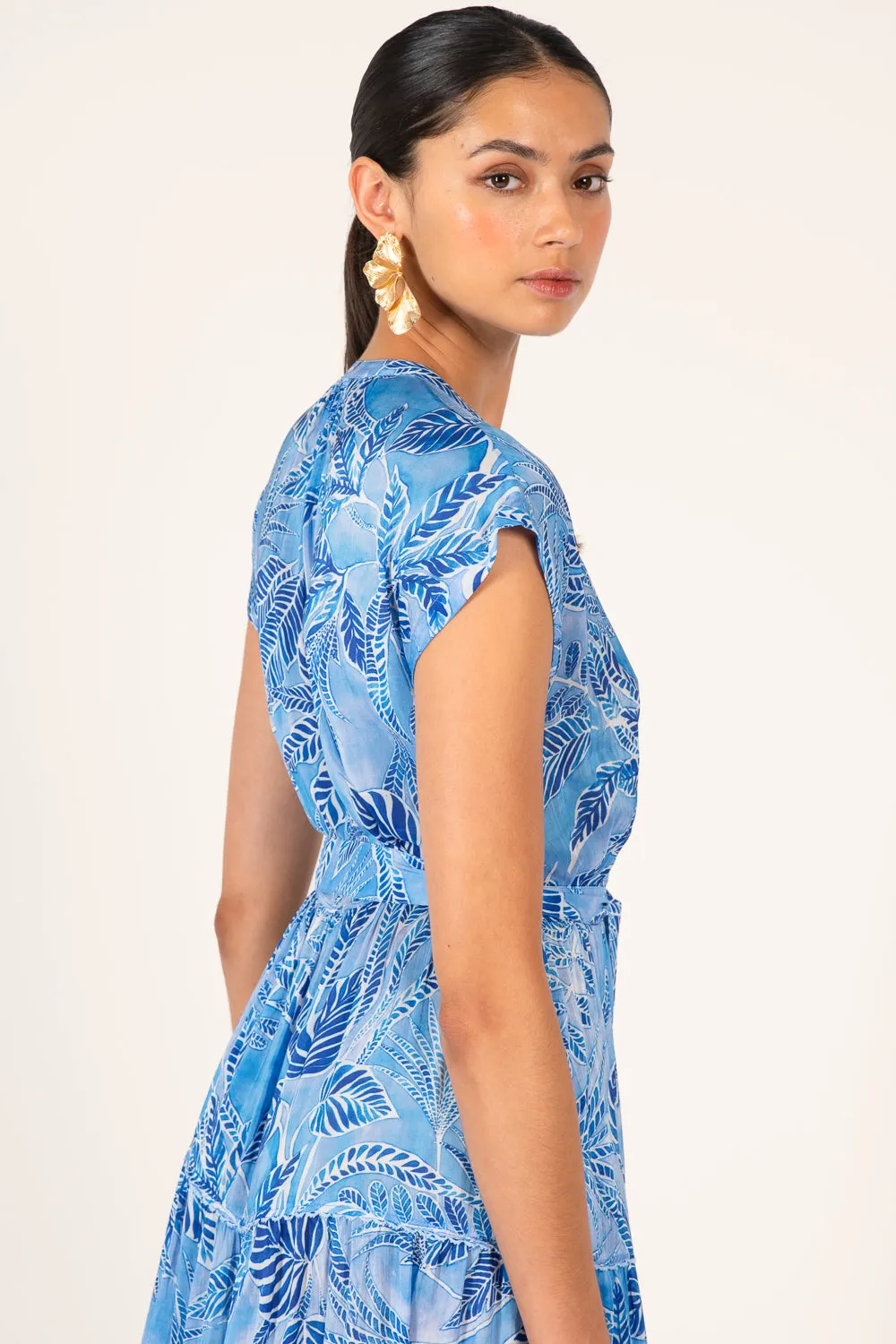 Long Dress Kora - Blue Calathea sold by Poupette St Barth product image thumbnail 5