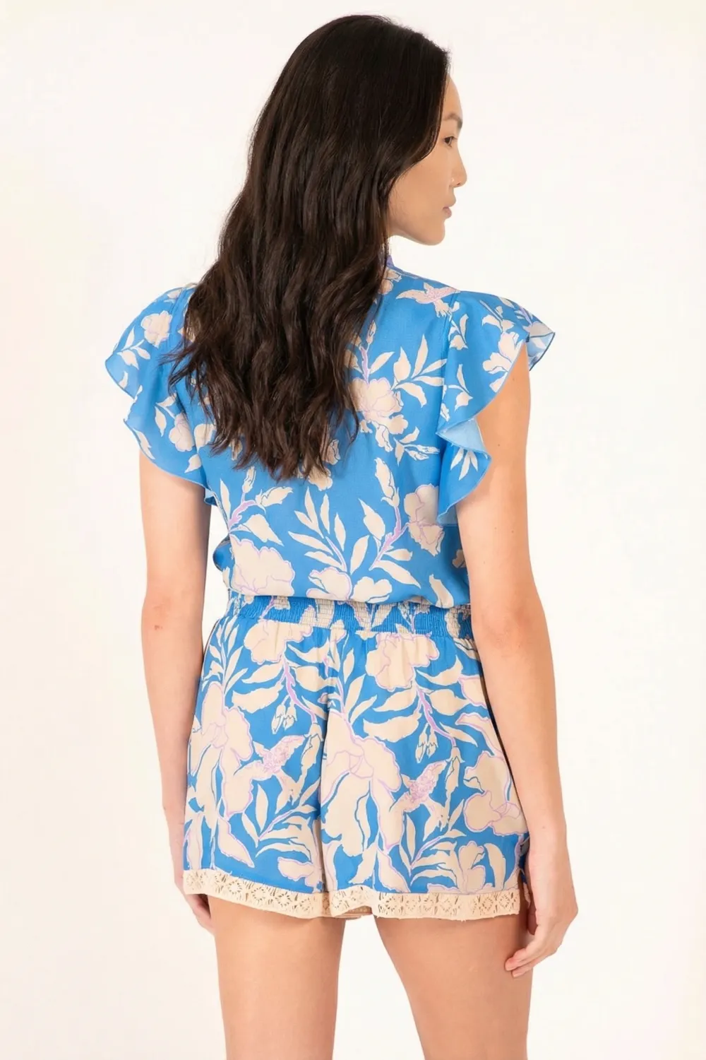 Short Jumpsuit Sasha - Blue Palm Beach sold by Poupette St Barth product image thumbnail 4