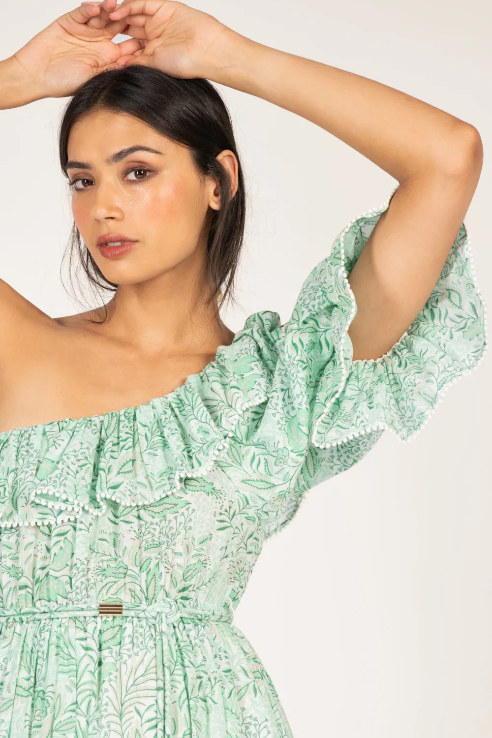 Long Dress Jay - Green Palmarosa sold by Poupette St Barth product image thumbnail 3