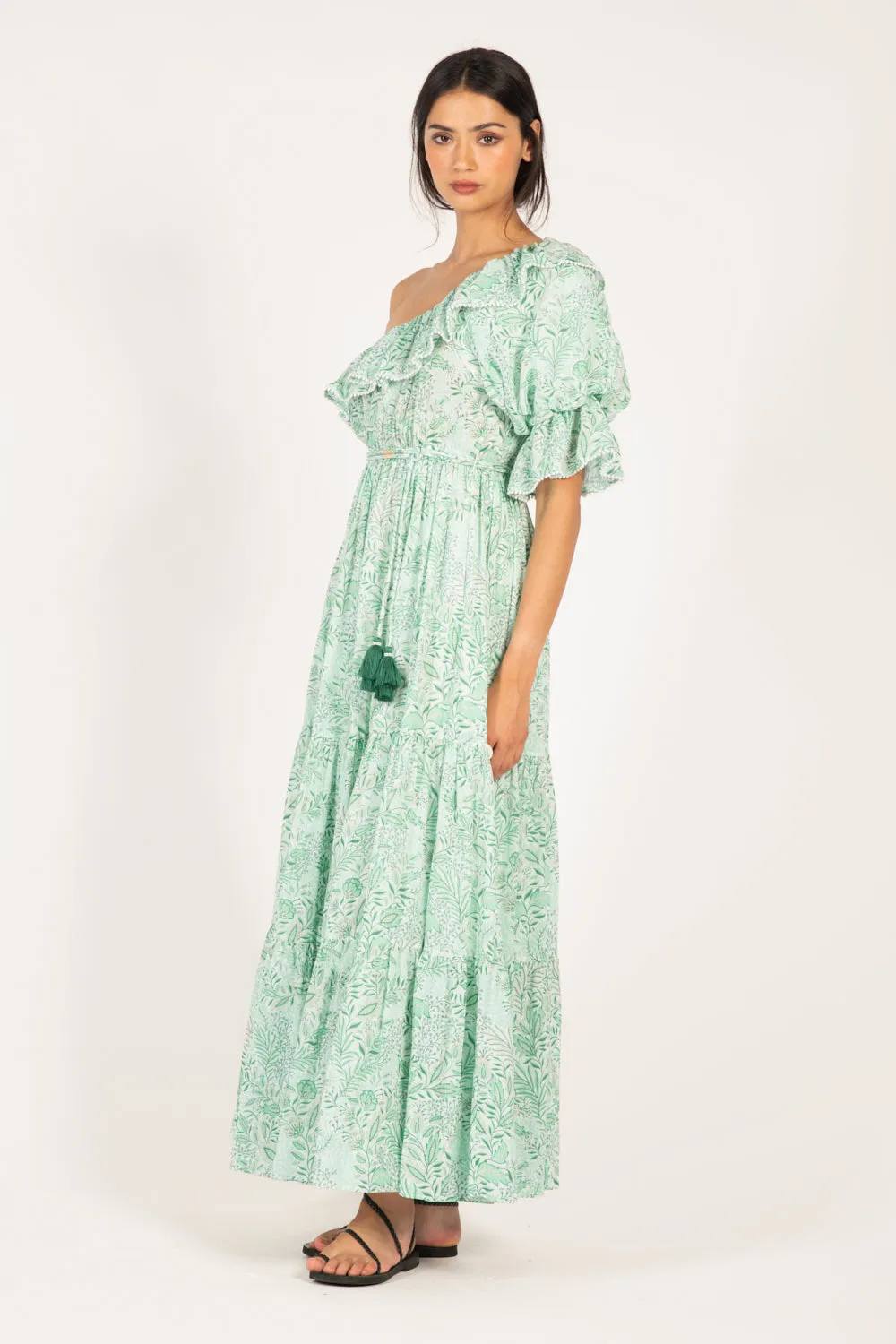 Long Dress Jay - Green Palmarosa sold by Poupette St Barth product image thumbnail 4