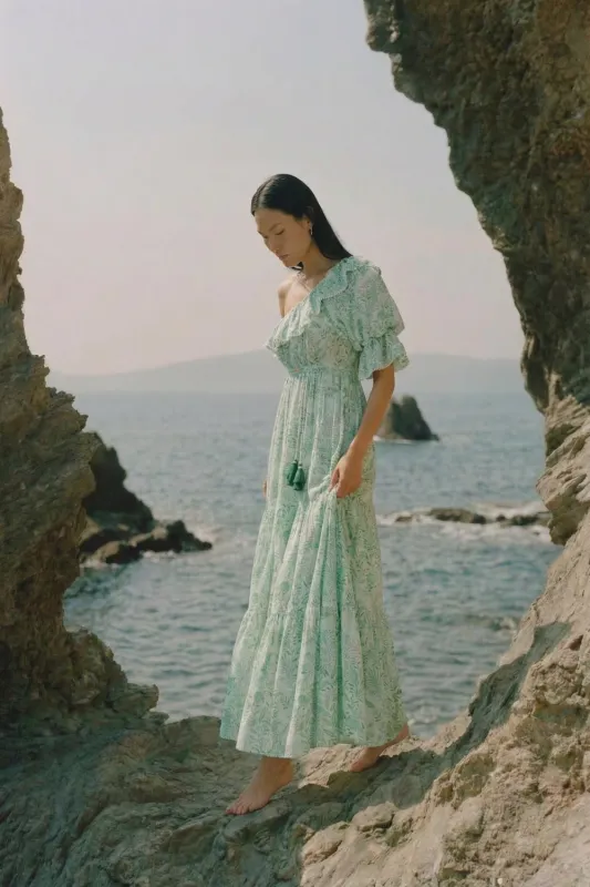 Long Dress Jay - Green Palmarosa made by Poupette St Barth