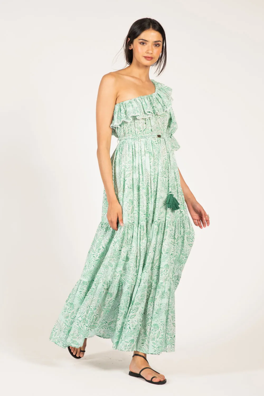 Long Dress Jay - Green Palmarosa sold by Poupette St Barth product image thumbnail 2