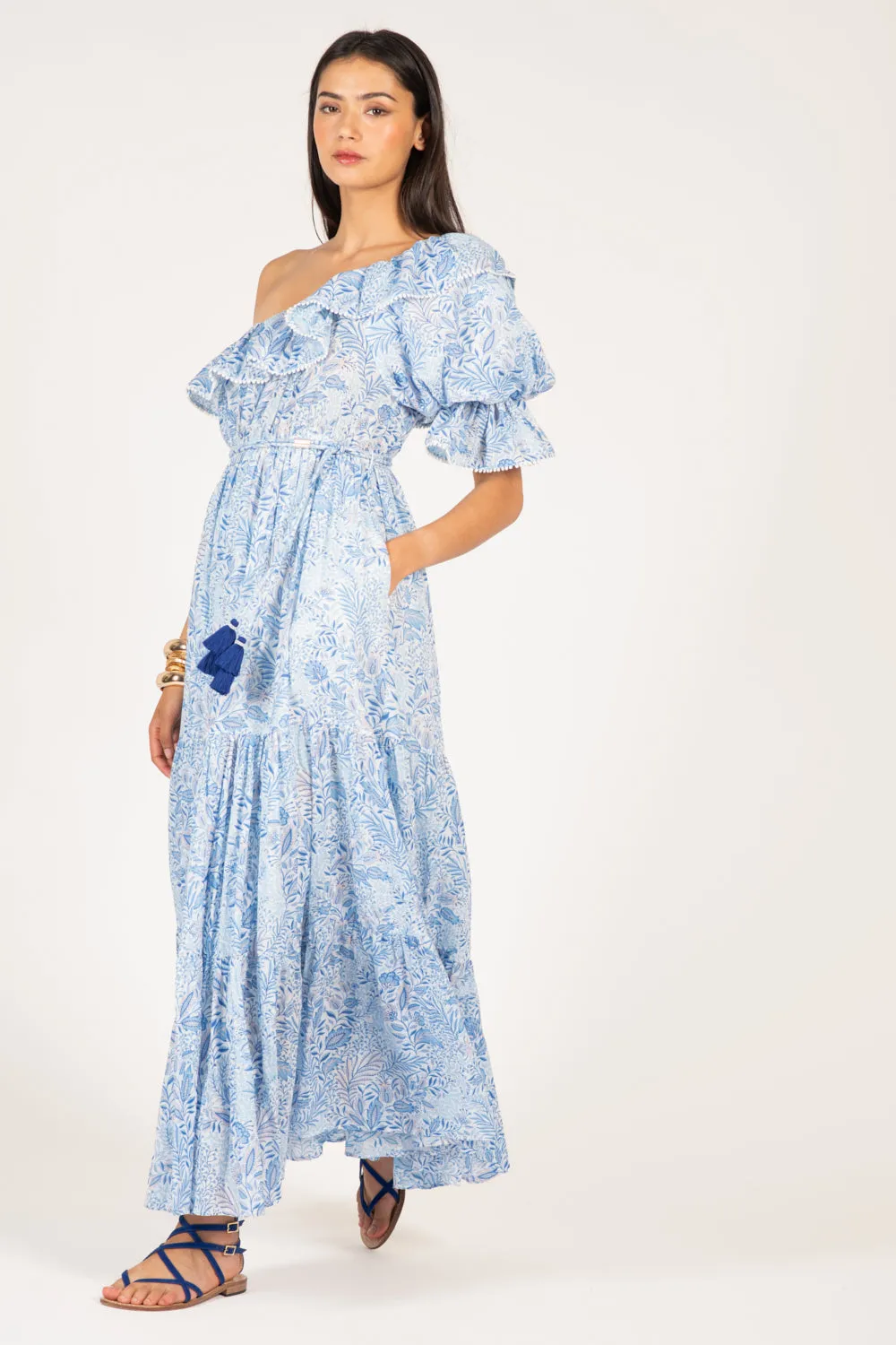 Long Dress Jay - Blue Palmarosa sold by Poupette St Barth product image thumbnail 3