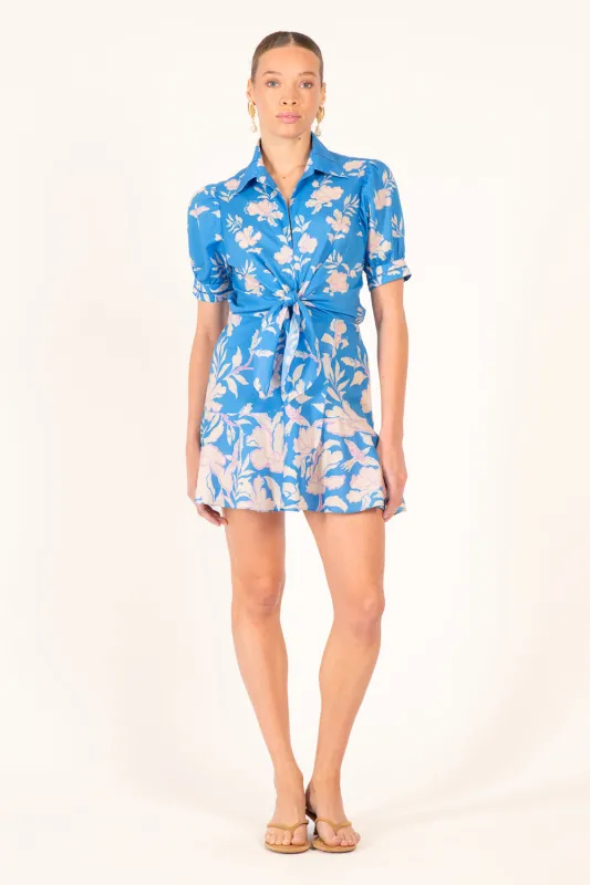 Mini Dress Iris - Blue Palm Beach made by Poupette St Barth