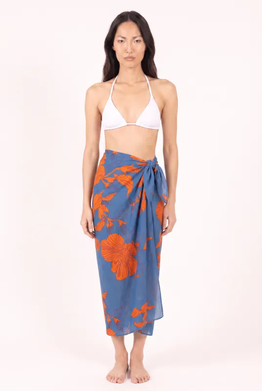 Sarong Bonnie - Blue Hibiscus made by Poupette St Barth