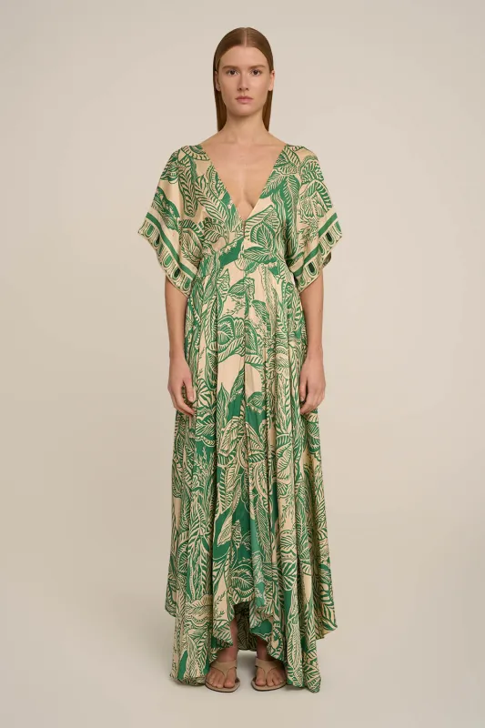 Kaftan Hina - Green Delia made by Poupette St Barth